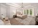 Tranquil primary bedroom featuring tray ceilings, many windows, and a neutral color palette at 4012 Cambridge Hill Ln, Charlotte, NC 28270