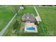 Expansive aerial view of the property, showcasing the home, pool, and surrounding landscape at 4205 New Town Rd, Waxhaw, NC 28173