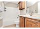 Bathroom features shower, toilet, vanity, and cabinet at 4205 New Town Rd, Waxhaw, NC 28173