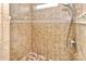 The beautifully tiled shower in the bathroom offers a spa-like experience at 4205 New Town Rd, Waxhaw, NC 28173