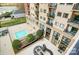 Pool and courtyard, view from balcony at 715 N Church St # 301, Charlotte, NC 28202