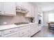 Bright kitchen with white cabinetry, stainless steel appliances, and decorative backsplash at 9007 Raven Top Dr, Mint Hill, NC 28227