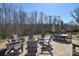 Outdoor patio with stylish seating arrangement, a fire pit, and a table, perfect for entertainment at 9007 Raven Top Dr, Mint Hill, NC 28227