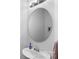Bathroom vanity with large mirror and white sink at 9017 Lanark Ln, Fort Mill, SC 29707