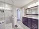 Stylish bathroom with a glass-enclosed shower, modern vanity, and tiled walls for a spa-like experience at 605 Allen Way, Indian Trail, NC 28079