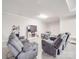 Finished basement living room with multiple reclining sofas and a TV at 605 Allen Way, Indian Trail, NC 28079