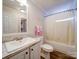 Cozy bathroom featuring a tub and shower combination with a modern white vanity at 185 Crystal Bay Dr, Mooresville, NC 28115