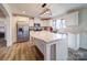 Bright kitchen featuring stainless steel appliances, an island, and recessed lighting at 185 Crystal Bay Dr, Mooresville, NC 28115