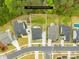 An aerial view shows the house, landscaping, and approximate lot lines in a suburban neighborhood at 121 Pine Eagle Dr, Rock Hill, SC 29732