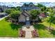Aerial view of pool house entrance with beautiful landscaping and sidewalks at 1213 Bhaltair Ln, Fort Mill, SC 29708