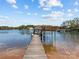 Picturesque waterfront property featuring a private wooden dock extending into a tranquil lake at 126 Balmoral Dr, Mooresville, NC 28117