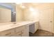 Bright main bathroom featuring dual sinks, ample counter space, and modern fixtures at 1415 Troon Dr, Salisbury, NC 28144