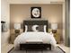 Stylish bedroom featuring a cozy bed, bedside tables with lamps, and a decorative bench at 1416 Pine Heart Dr, Edgemoor, SC 29712