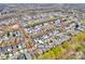 An aerial shows the location of 16606 Spruell St. surrounded by other homes in a planned community at 16606 Spruell St, Huntersville, NC 28078