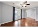 Hardwood floors and access to a porch is shown at 16606 Spruell St, Huntersville, NC 28078