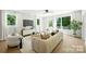Well-lit living room with modern furnishings, including a comfortable sofa and chairs at 3011 Yada Ln, Charlotte, NC 28208