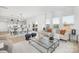 Open-concept living space with a large sliding door, views of the dining area, and modern furnishings at 32586 Millingport Rd # 7147, New London, NC 28127