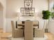 Charming dining area showcasing a round table, upholstered chairs, and a modern chandelier at 4203 Skyboat Cir, Fort Mill, SC 29715