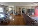 Open floorplan showcases the kitchen, dining area, living area, and hardwood floors at 52 Restful Ln, Hickory, NC 28601