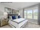 Serene bedroom with a plush bed, stylish decor, and natural light from large windows at 6029 Fonsac Ln # 2008C, Charlotte, NC 28217