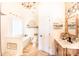 Bright bathroom with herringbone floors, soaking tub, and a stylish, patterned accent wall at 118 Heathrow Ln, Statesville, NC 28677