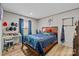 Inviting bedroom featuring a comfortable bed, cozy bedding, and vinyl floors at 119 Old Hearth Rd, Clover, SC 29710