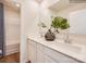 Charming bathroom with double vanity, sleek fixtures, and soothing accents at 12140 Devon Square Ct, Charlotte, NC 28262