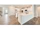 Modern kitchen with white cabinetry, double islands, stainless appliances and quartz countertops at 1557 Croydon St, Indian Land, SC 29707
