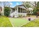 Charming backyard featuring a screened porch, putting green, and landscaped patio at 1717 Thomas Ave, Charlotte, NC 28205