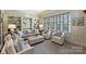 Comfortable sitting room with custom bookshelves, plush seating, and great natural light at 2021 Nolen Park Ln, Charlotte, NC 28209