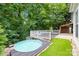 Backyard pool with deck and artificial turf surround at 20827 Brinkley St, Cornelius, NC 28031