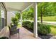 Inviting front porch featuring comfortable seating, manicured shrubs, and stylish decor at 20827 Brinkley St, Cornelius, NC 28031