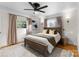 A bedroom featuring a queen bed, matching side tables, and a neutral color palette at 801 Glendora Dr, Charlotte, NC 28212