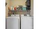 Well-organized laundry room featuring modern, front-loading Samsung washer and dryer at 1100 22Nd Ne St # 502, Hickory, NC 28601