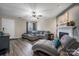 Inviting living room features stylish decor, a fireplace, hardwood floors, and ample seating for gatherings at 1100 22Nd Ne St # 502, Hickory, NC 28601