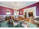 Elegant dining room with a chandelier, decorative wallpaper, and an inviting atmosphere at 1515 Paul Boyd Rd, Clover, SC 29710