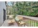 Inviting back deck featuring outdoor seating overlooking lush trees and greenery at 201 Riverview Ter, Lake Wylie, SC 29710
