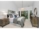 This main bedroom has a sliding glass door, vaulted ceiling, and an oversized ensuite at 201 Riverview Ter, Lake Wylie, SC 29710