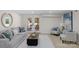 Inviting living room with stylish furniture and walk-out doors, perfect for relaxation and indoor-outdoor living at 215 Wyanoke Ave, Charlotte, NC 28205