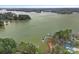 Aerial view of waterfront homes featuring private boat docks on the lake at 2587 Penngate Dr, Sherrills Ford, NC 28673