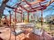 Outdoor living space with seating area with mature trees providing shade for outdoor entertaining at 601 Wilmar Nw St, Concord, NC 28025