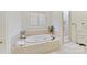 Relaxing bathroom featuring a soaking tub, and walk in shower at 7295 Three Sisters Ln, Concord, NC 28027