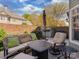 This brick patio is perfect for entertaining with ample seating and a fire pit at 8015 Greenview Terrace Ct, Charlotte, NC 28277