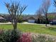 Exterior shot of home and yard, framed by spring trees at 353 Montibello Dr, Mooresville, NC 28117