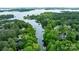 Aerial view of lakefront homes nestled among lush trees with private docks and boat access at 4273 Stormy Pointe Ct, Denver, NC 28037