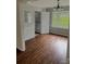 Inviting dining room with a chandelier and a view of the backyard at 443 Silversmith Ln, Charlotte, NC 28270