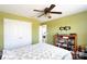 Bedroom with a ceiling fan, hard wood floors and large closed with 2 doors at 4519 S Potter Rd, Monroe, NC 28112