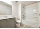 Clean bathroom with tub/shower combo, vanity, and modern toilet at 558 Dulaney Dr, Fort Mill, SC 29708