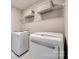 Bright laundry room featuring modern washer, dryer, and shelving for convenient storage at 1211 Croft Dr, Fort Mill, SC 29708
