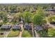 Aerial view showcases the home's location within a lush, green neighborhood near the city skyline at 1814 Eastway Dr, Charlotte, NC 28205